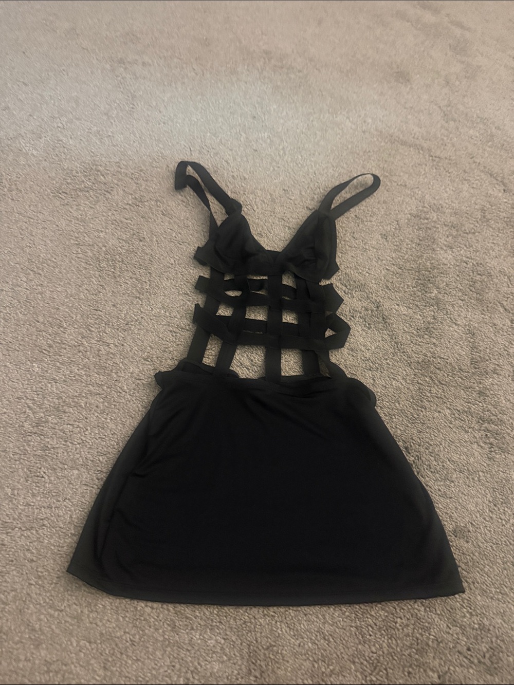 Black Strappy Cutout Mini Dress